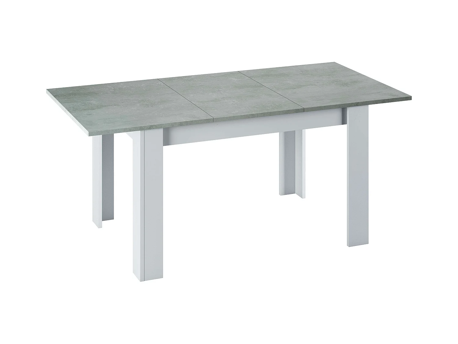 Pack Muebles Comedor Cemento y Blanco (Mesa Centro + Aparador + Comedor)