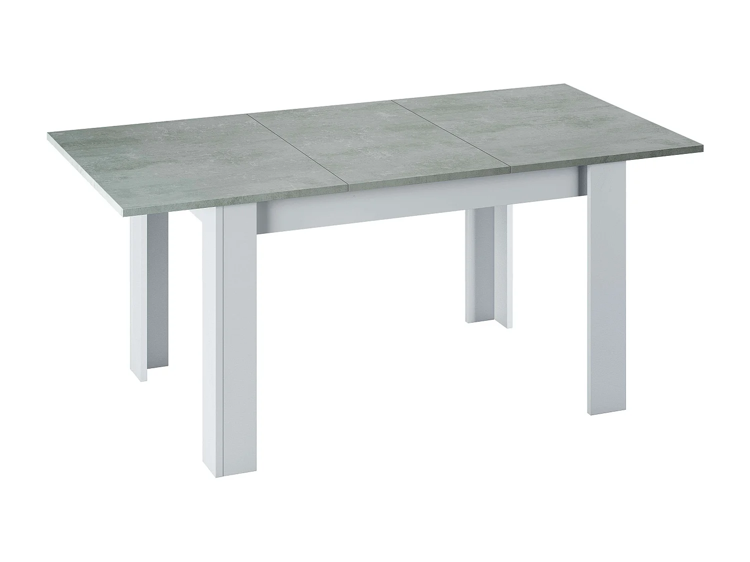 Pack Muebles Comedor Cemento y Blanco (Mesa Centro + Aparador + Comedor)