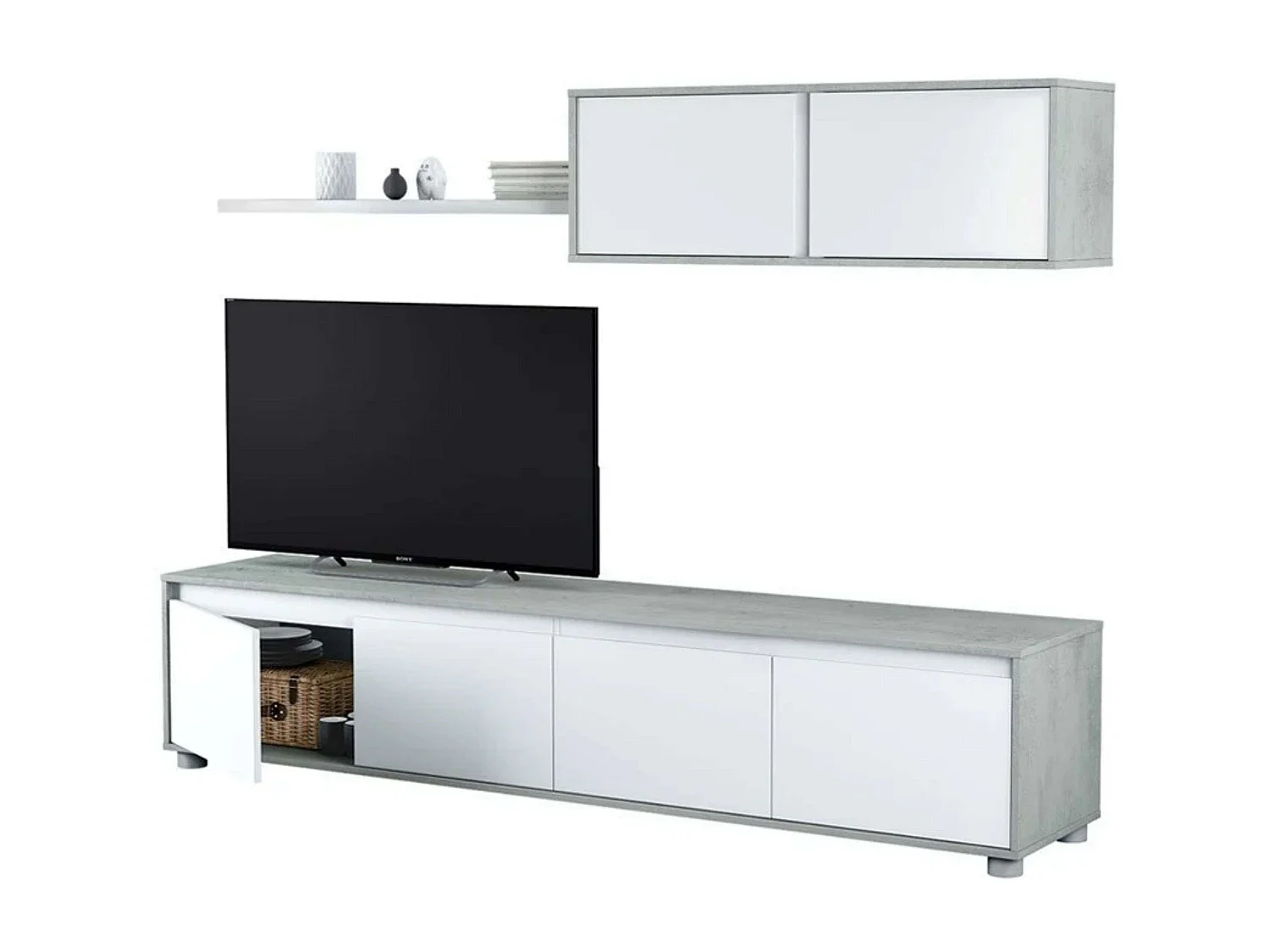 Pack Comedor Plutón II Est. Industrial (Modular+Mesa Centro+Comedor+Escritorio)