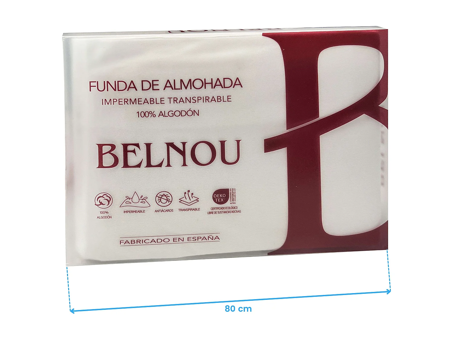 Funda de Almohada Respira Infantil Juvenil 100% Algodón 80 cm