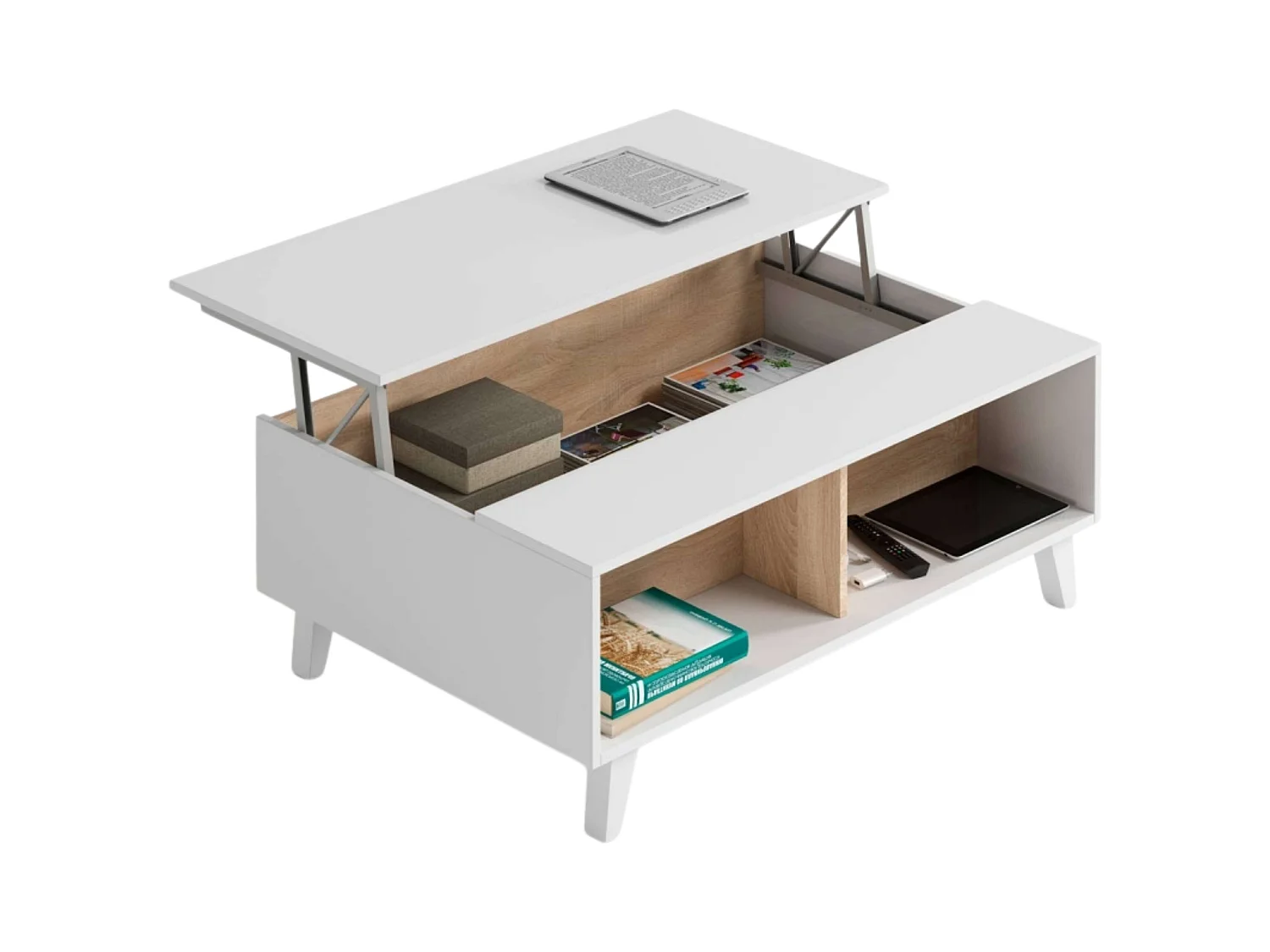 Pack Muebles Salón Blanco/Roble: Salón + Aparador + Mesa Centro