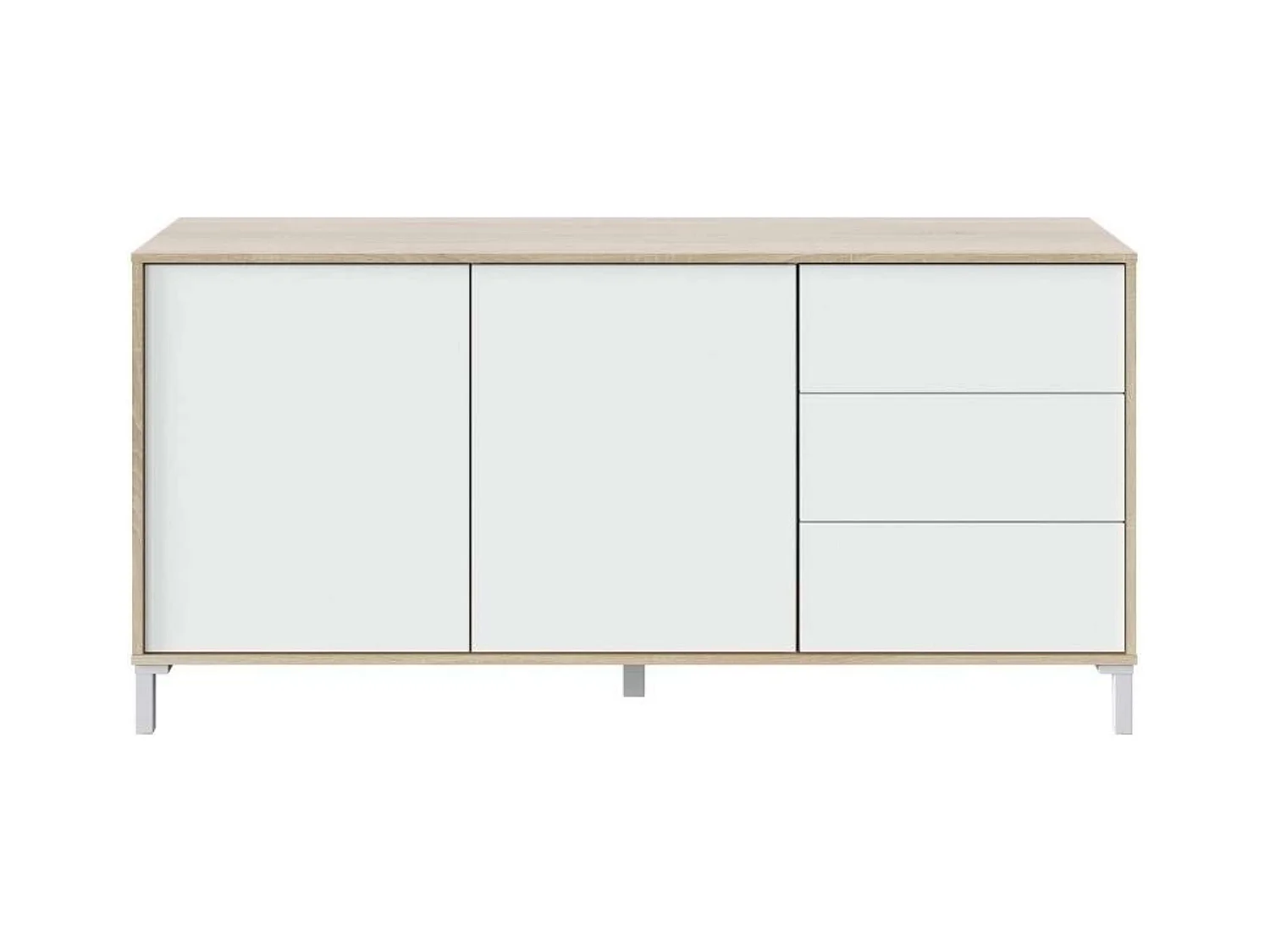 Pack salón Brooklyn roble canadian-blanco artik Estilo nórdico