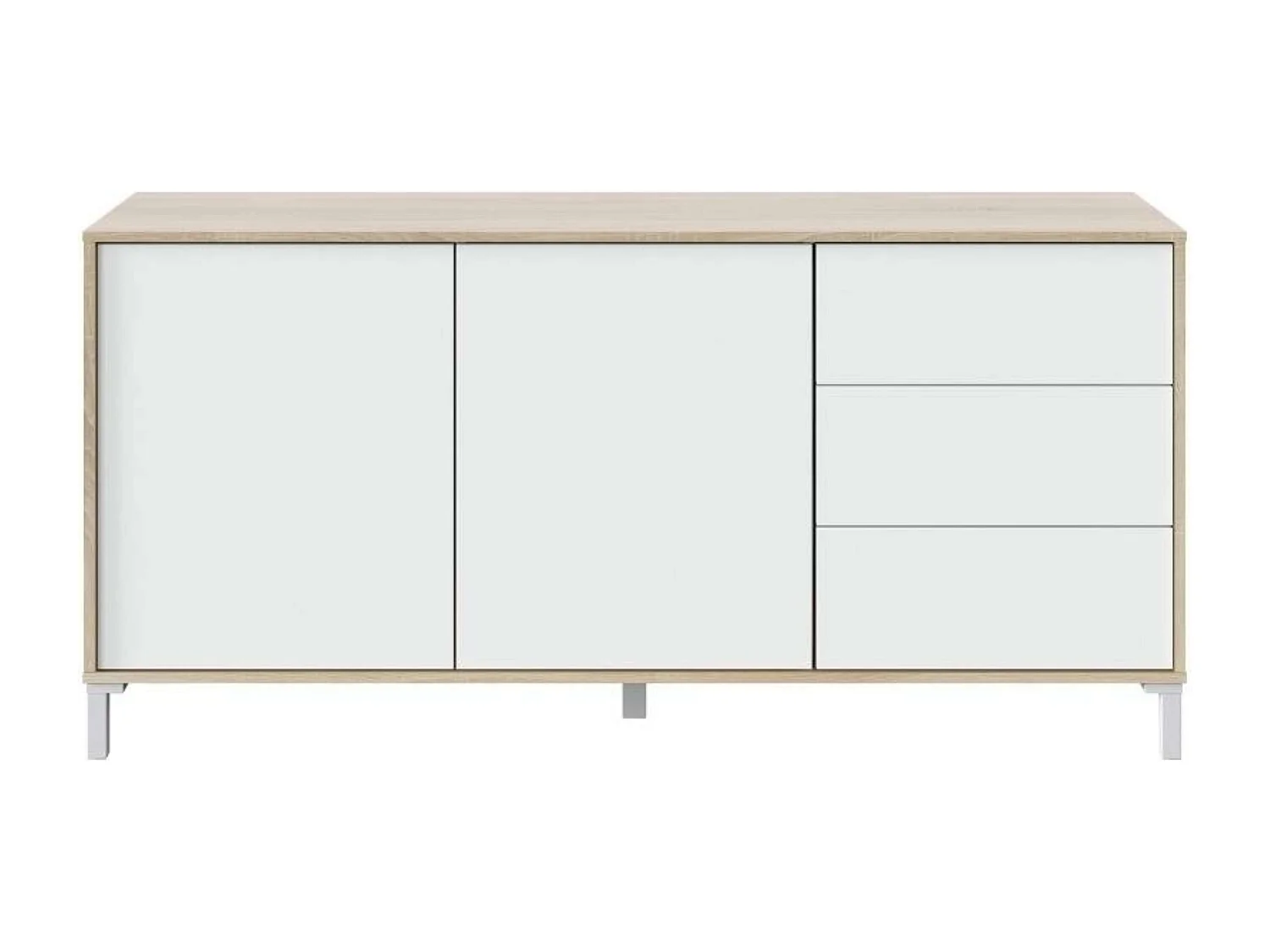 Pack salón Brooklyn roble canadian-blanco artik Estilo nórdico