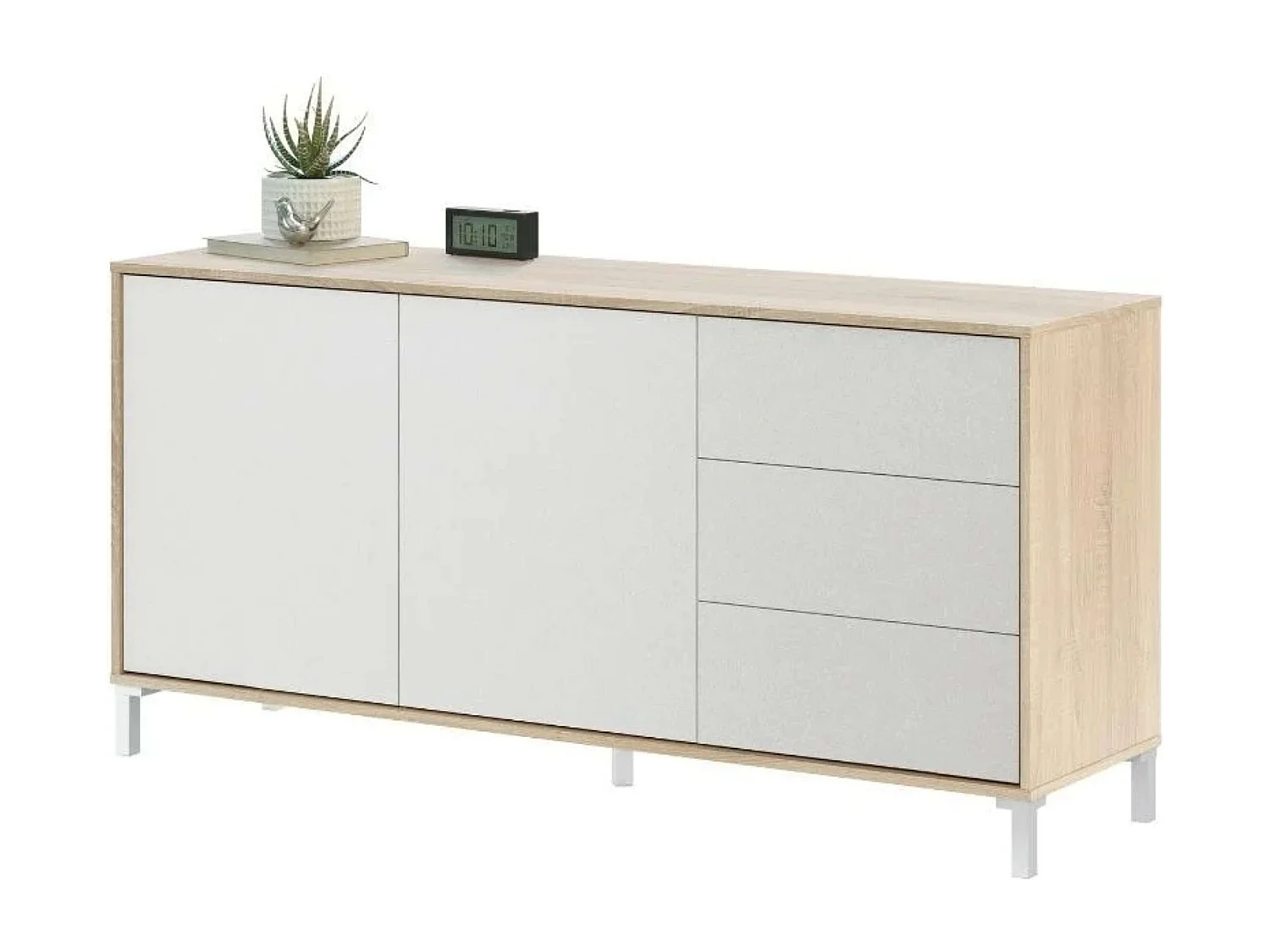Pack salón Brooklyn roble canadian-blanco artik Estilo nórdico