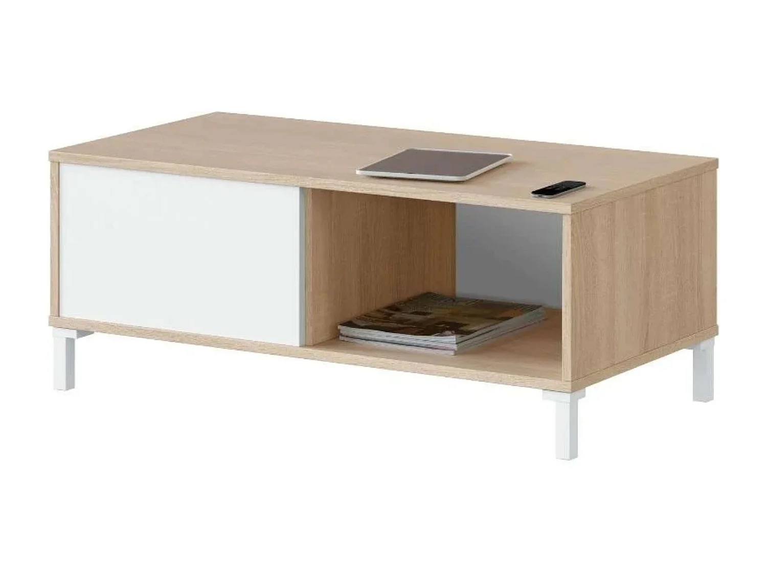 Pack salón Brooklyn roble canadian-blanco artik Estilo nórdico