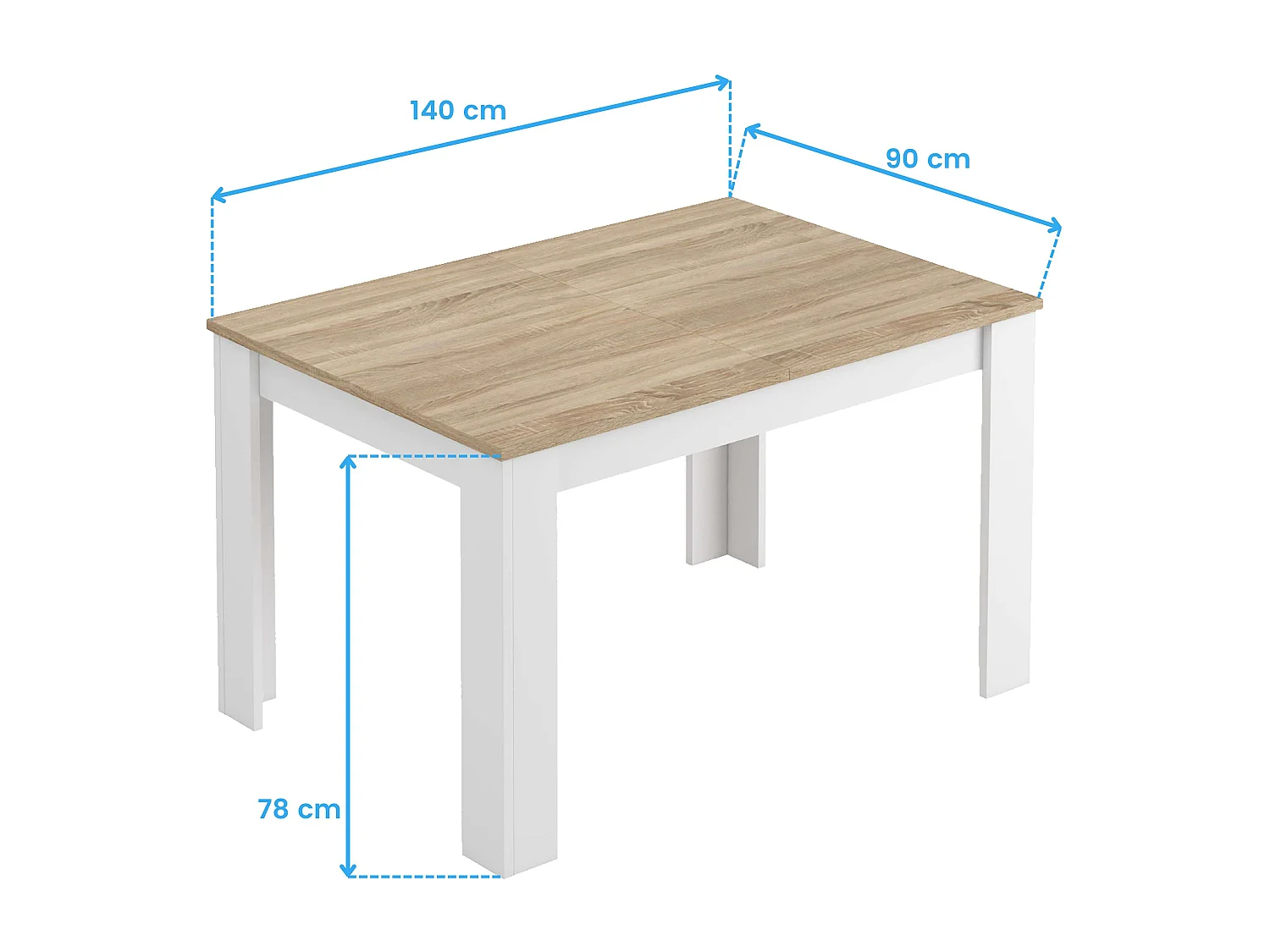 Pack Muebles Salón Estilo Nórdico Blanco Roble: TV, Mesa Centro, Comedor