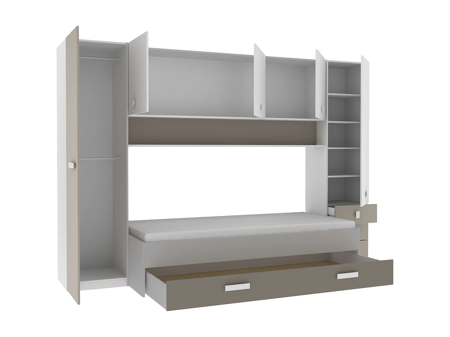 Armario Juvenil Puente Tidy Habitación Infantil 304x203 cm