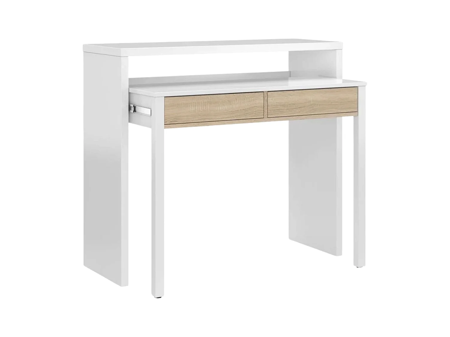 Pack Muebles Salón Completo Roble Blanco: Mueble + Mesa + Escritorio