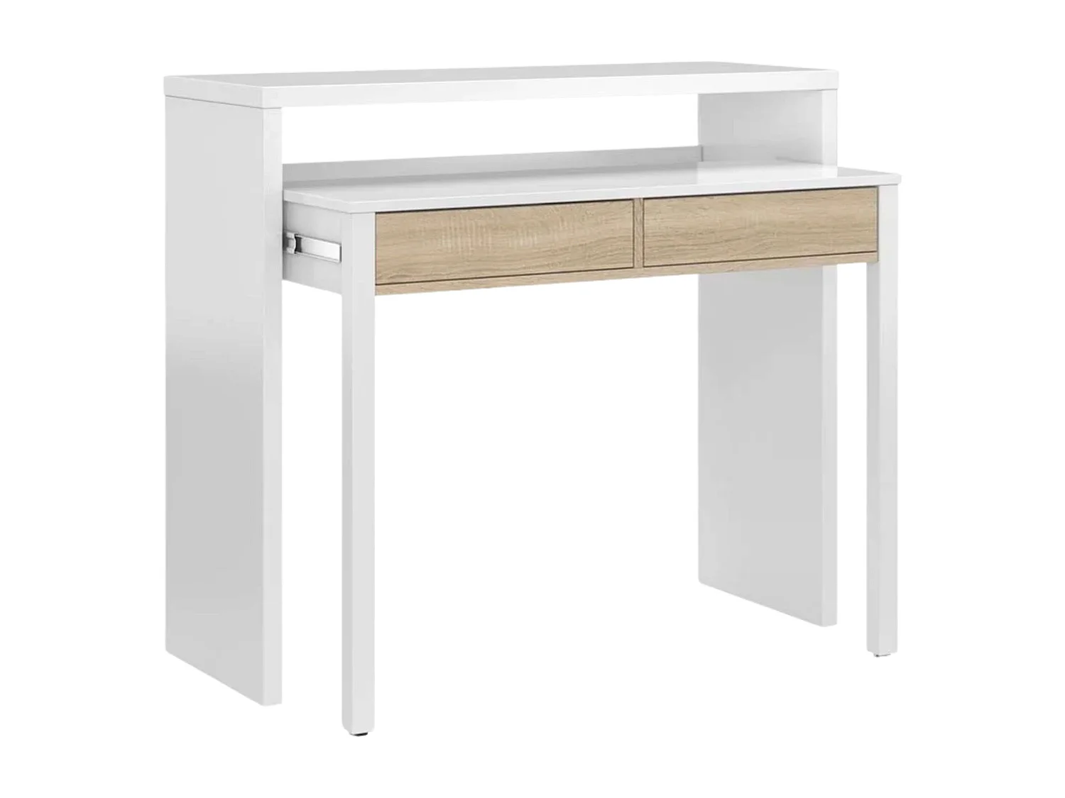 Pack Muebles Salón Completo Roble Blanco: Mueble + Mesa + Escritorio