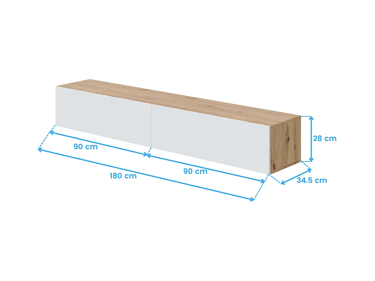 Pack Muebles Salón Moderno Roble Nodi y Blanco Artik Completo