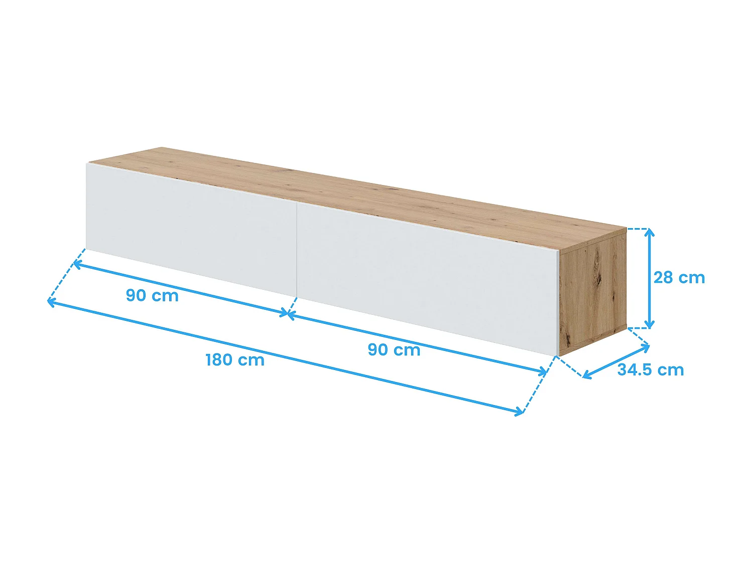 Pack Muebles Salón Moderno Roble Nodi y Blanco Artik Completo