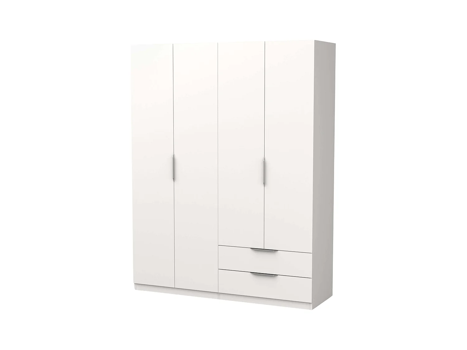 Armario Dormitorio Ghost 2 Cajones 4 Puertas Melamina Blanco 158x51 cm