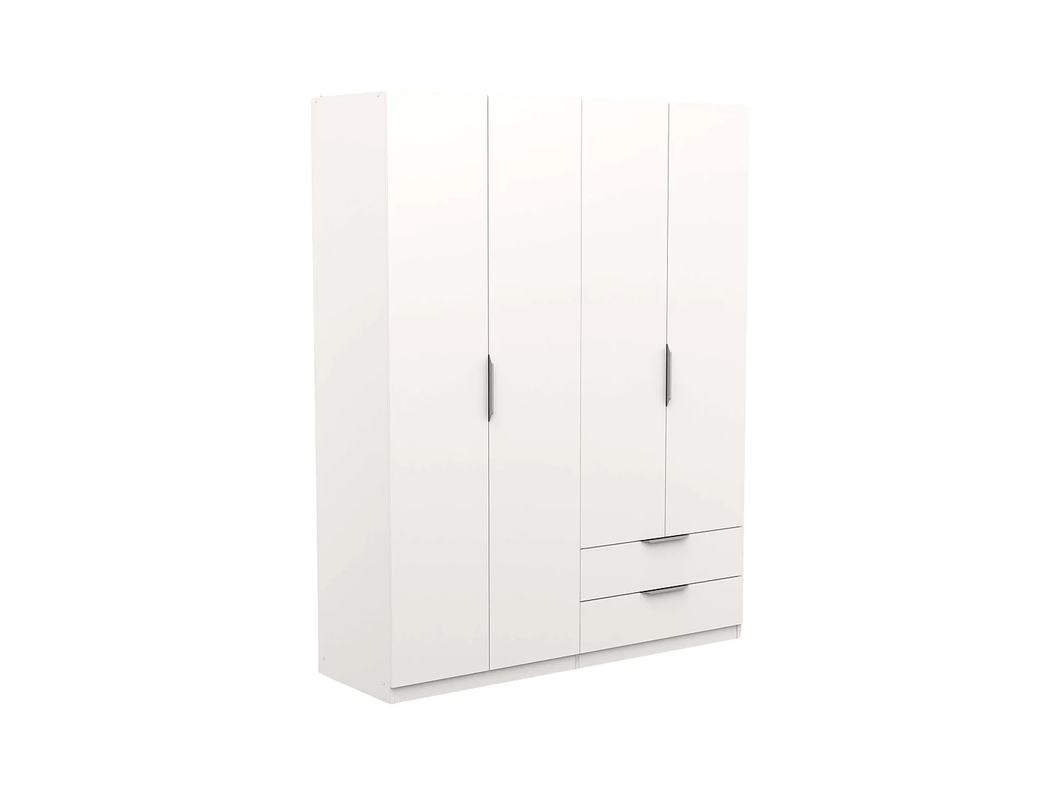 Armario Dormitorio Ghost 2 Cajones 4 Puertas Melamina Blanco 158x51 cm