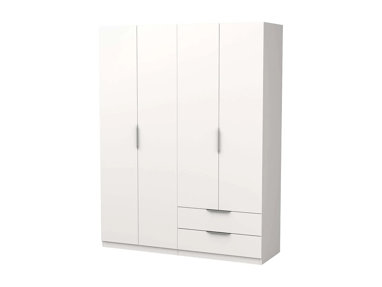 Armario Dormitorio Ghost 2 Cajones 4 Puertas Melamina Blanco 158x51 cm