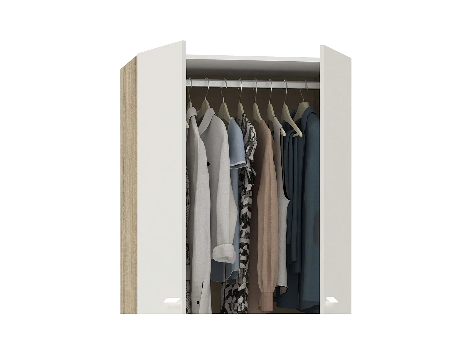 Armario 2 Puertas Abatibles Tibet Roble Cambrian/Blanco Mate 79x180 cm