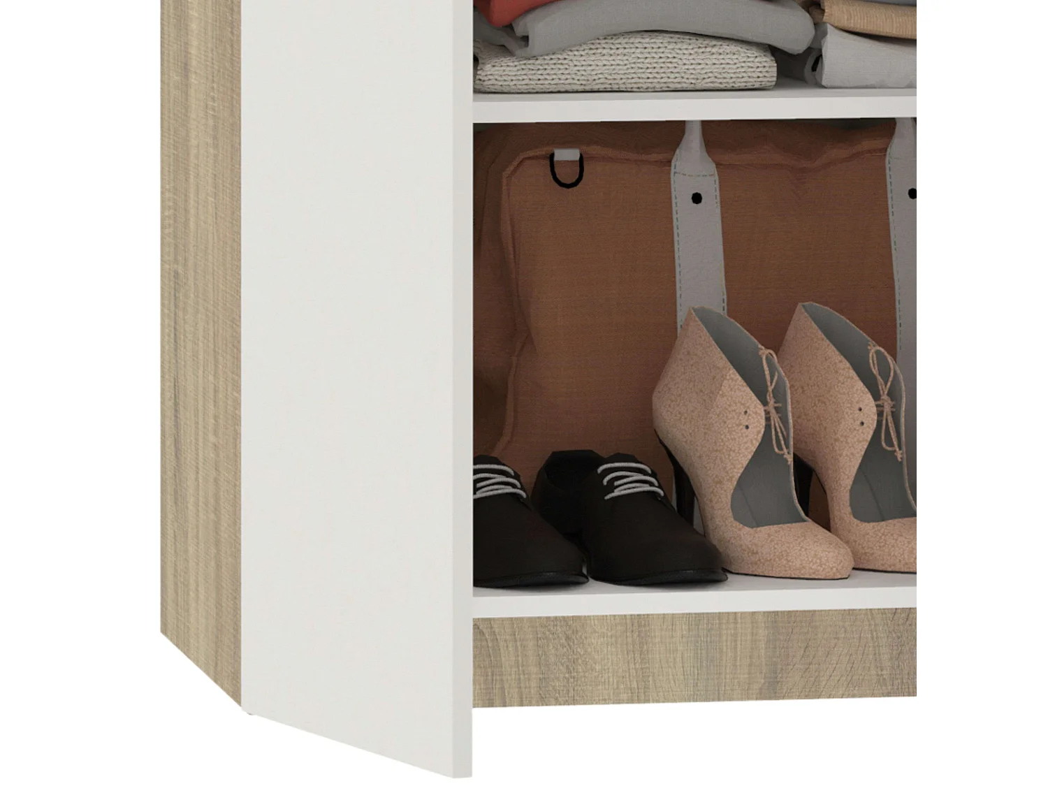 Armario 2 Puertas Abatibles Tibet Roble Cambrian/Blanco Mate 79x180 cm