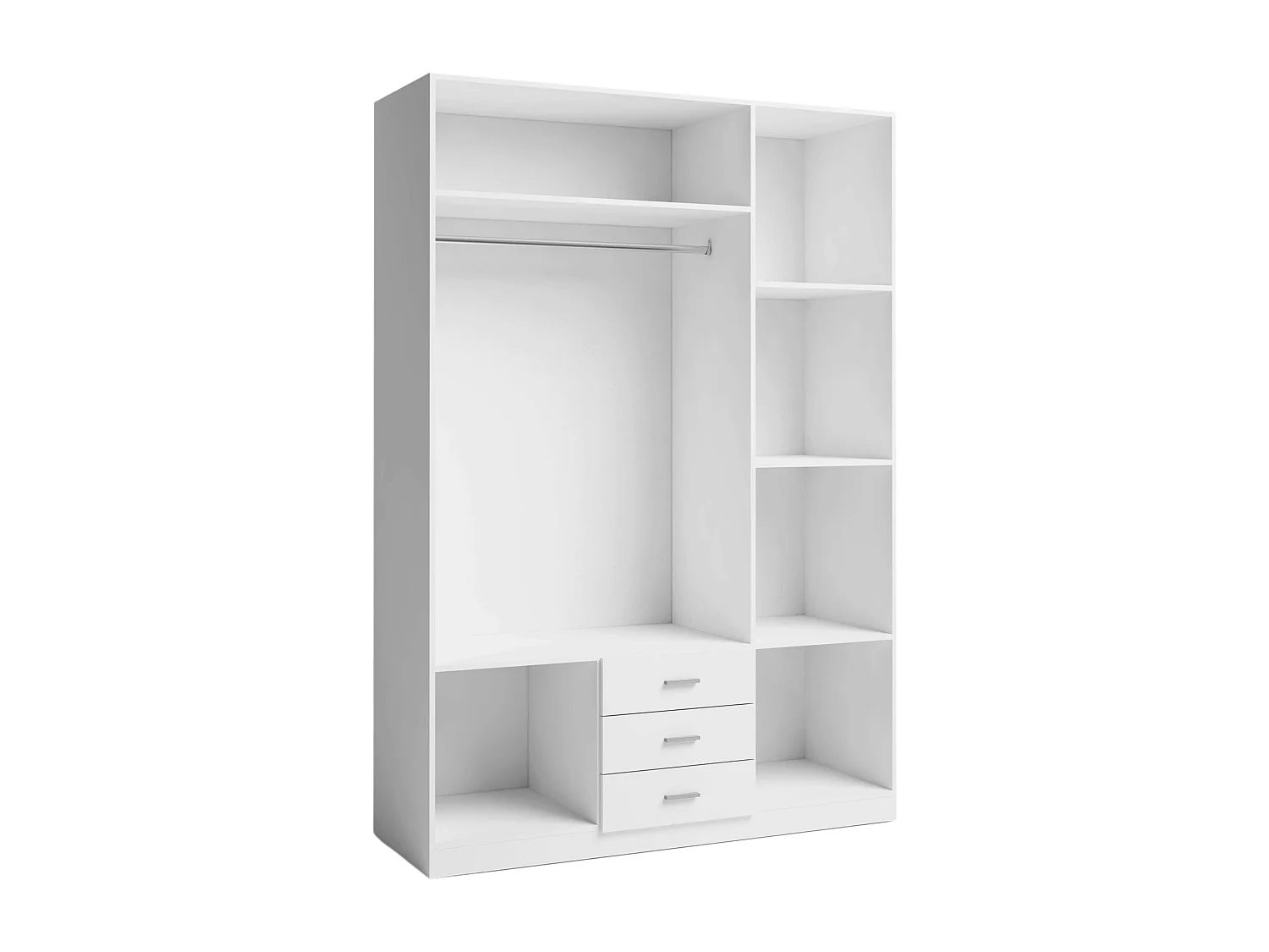 Miroytengo Armario Roma 3 Puertas 3 Cajones Blanco 216x149x53 cm