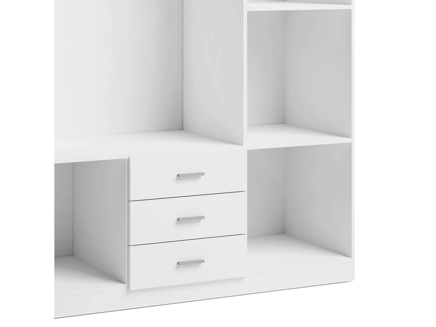 Miroytengo Armario Roma 3 Puertas 3 Cajones Blanco 216x149x53 cm