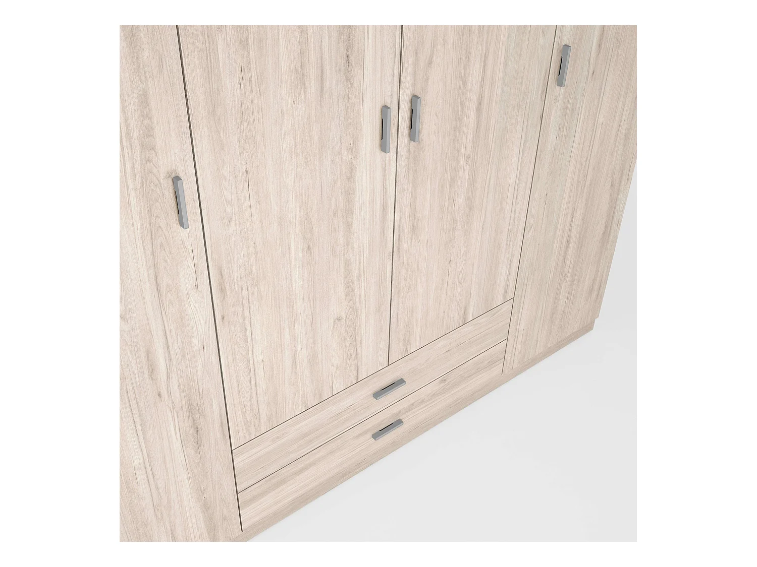 Armario Roma 4 puertas 2 cajones dorm. hab. color sahara 200x215 cm