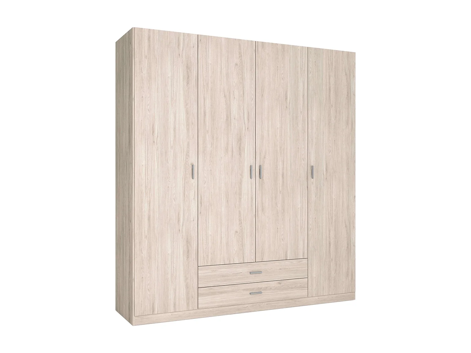 Armario Roma 4 puertas 2 cajones dorm. hab. color sahara 200x215 cm