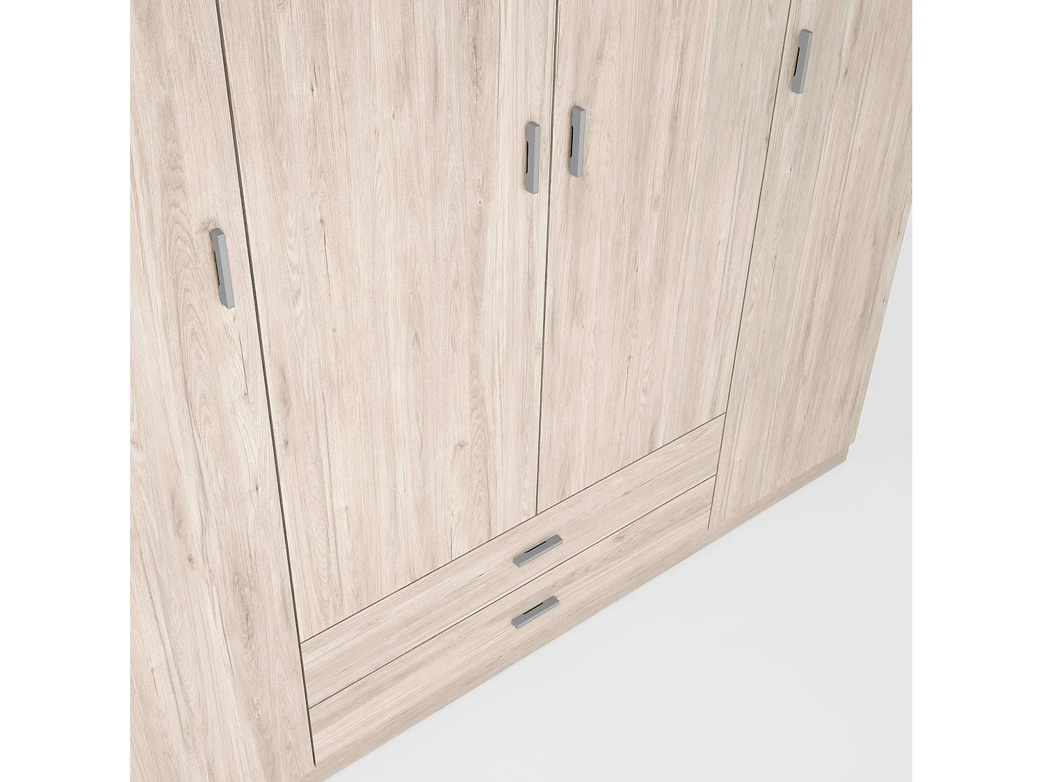 Armario Roma 4 puertas 2 cajones dorm. hab. color sahara 200x215 cm