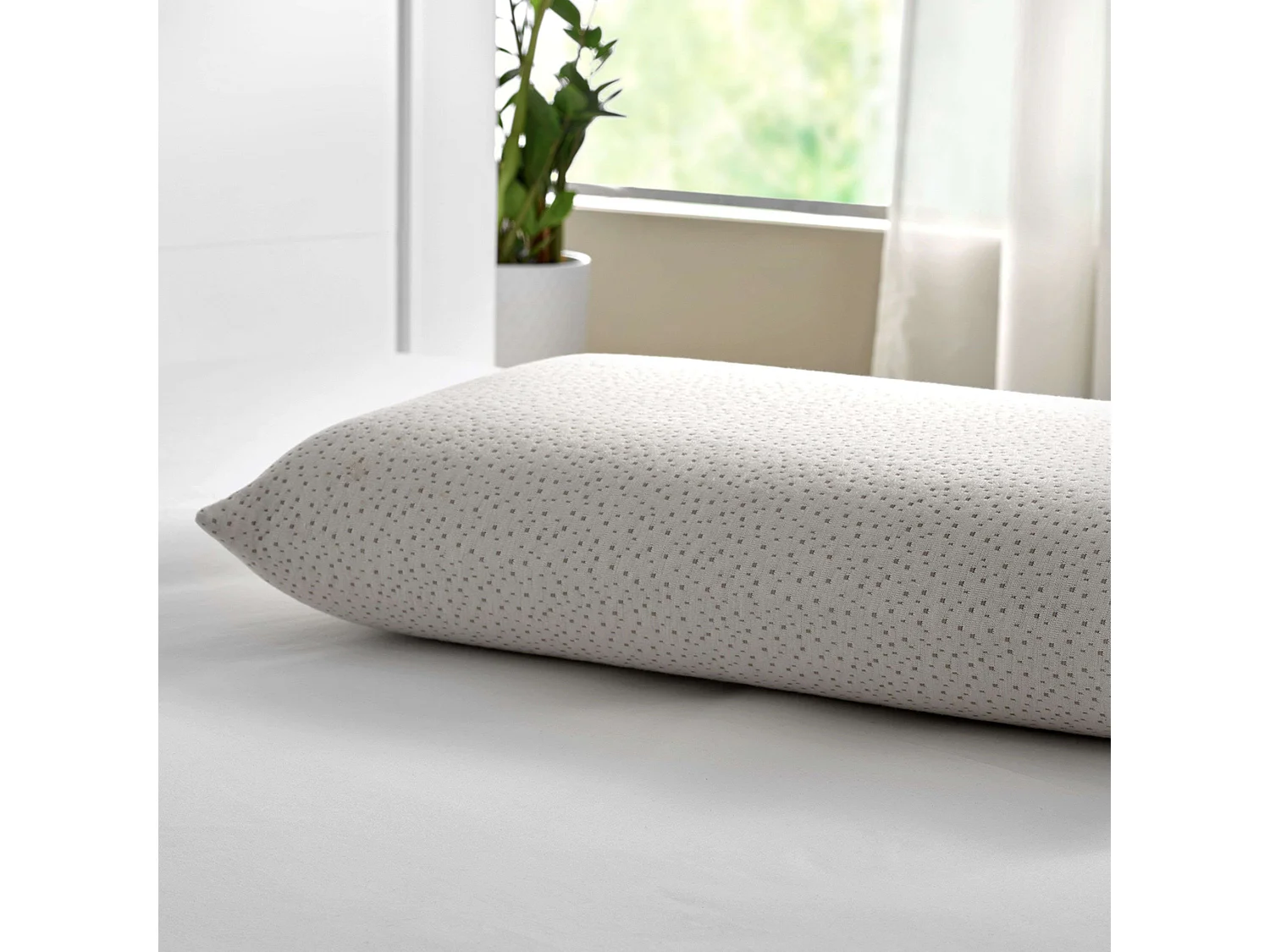 Oreiller viscoélastique en bambou respirant blanc 90 x 35 cm