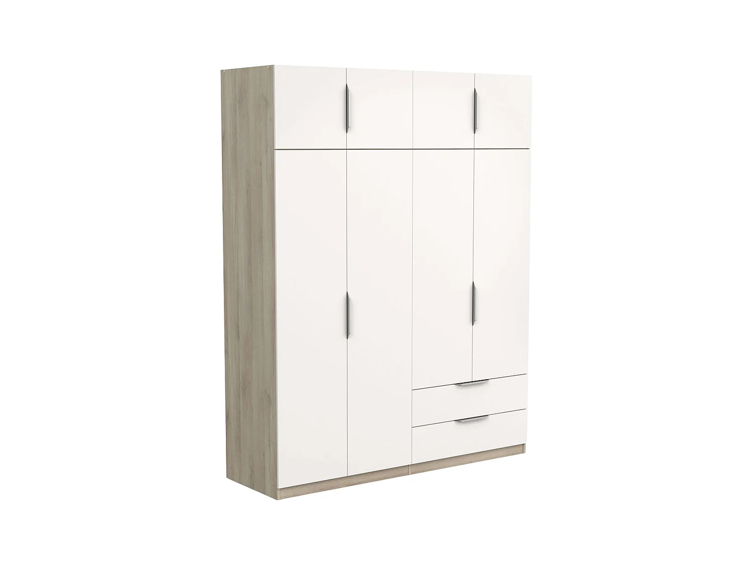 Armario Grande Ghost 8P 2C Blanco/Roble Kronberg 203x158x51 cm