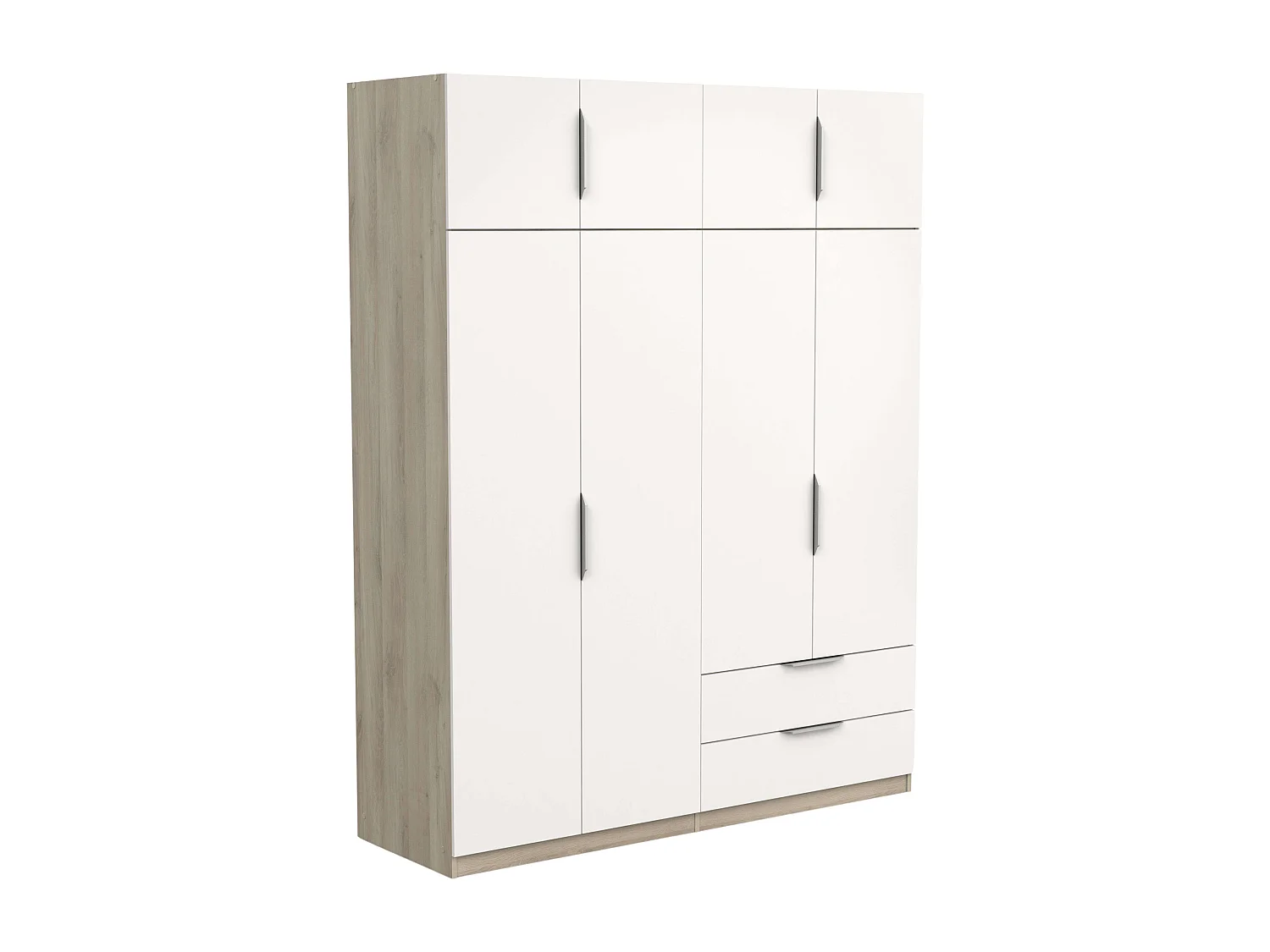 Armario Grande Ghost 8P 2C Blanco/Roble Kronberg 203x158x51 cm