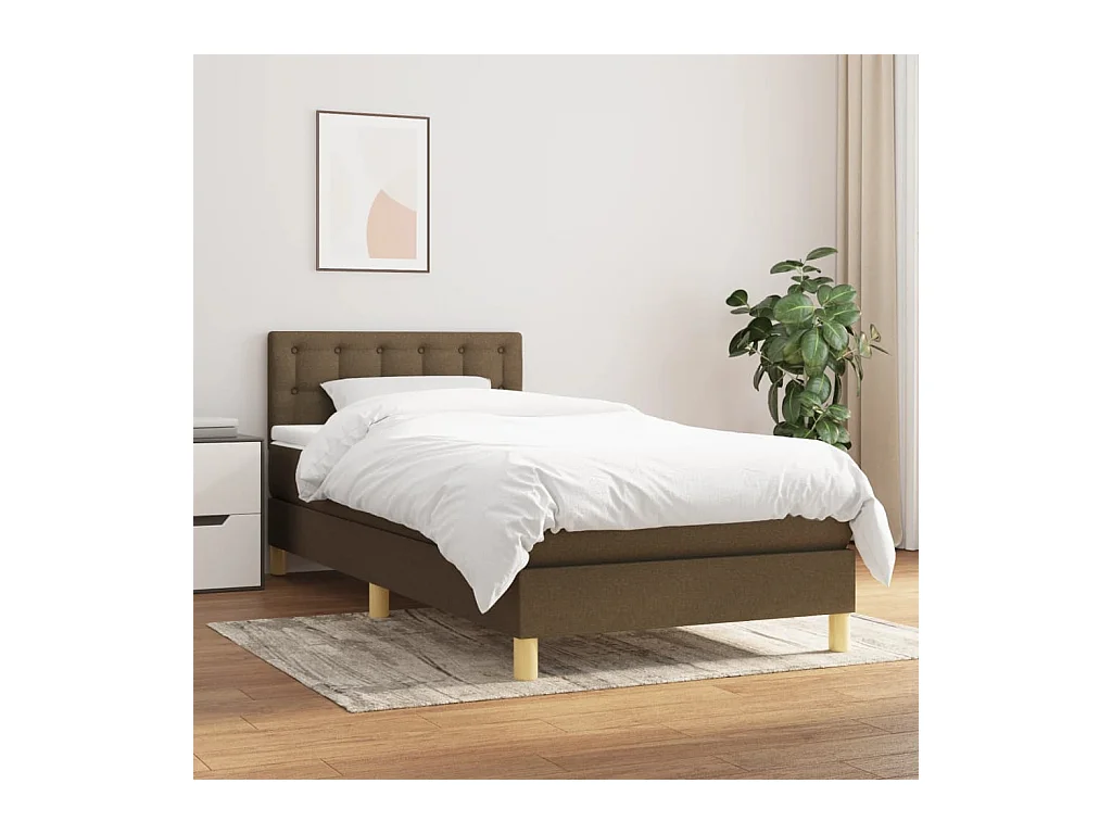 Lit simple-Sommier à lattes de lit avec matelas Marron foncé 80x200 cm