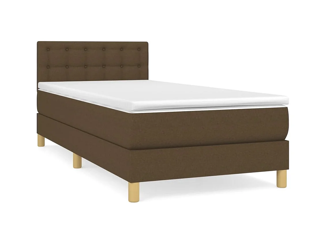 Lit simple-Sommier à lattes de lit avec matelas Marron foncé 80x200 cm