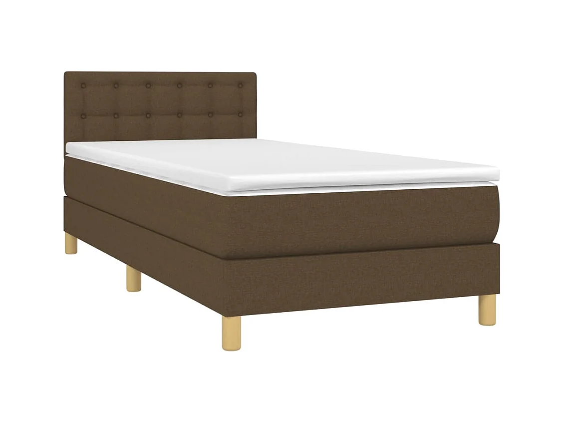 Lit simple-Sommier à lattes de lit avec matelas Marron foncé 80x200 cm