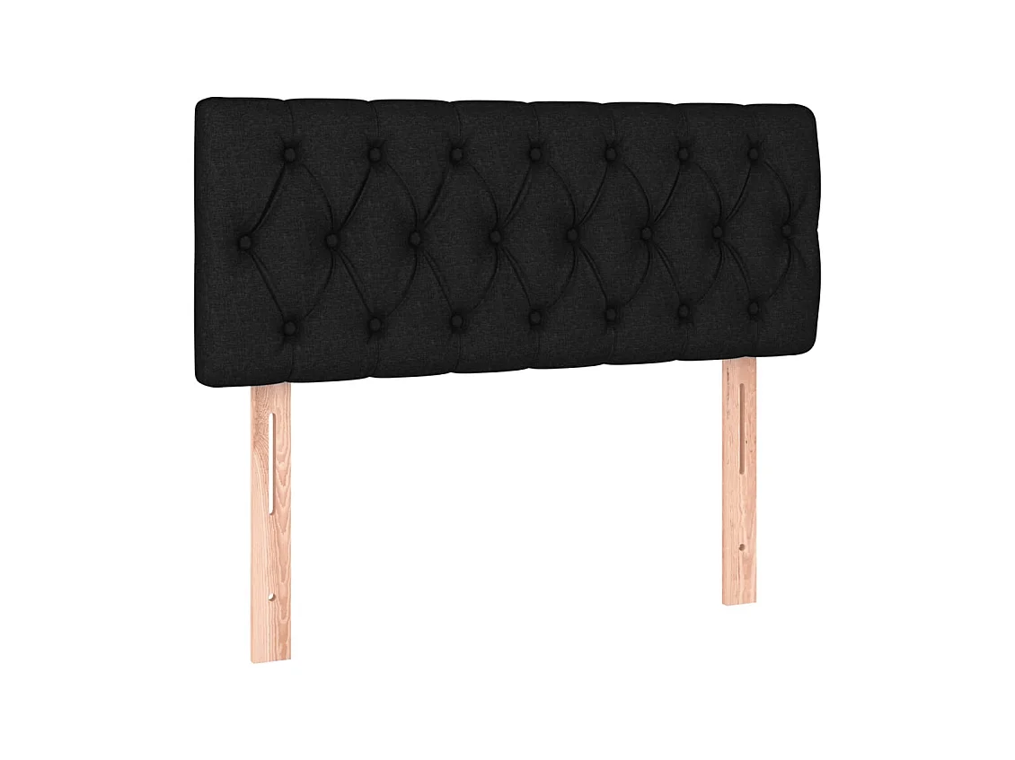 Lit simple-Lit adulte-Sommier à lattes de lit avec matelas Noir 90x190 cm Tissu