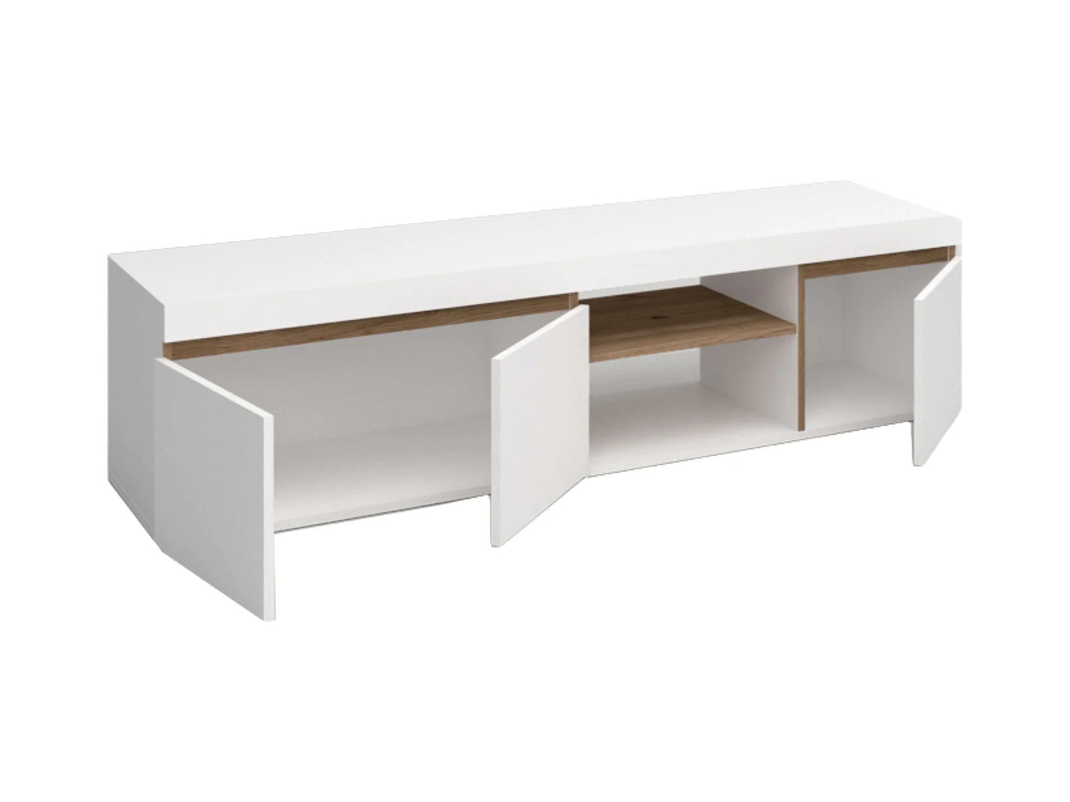 Pack Muebles Salón Comedor Elis Nórdico Blanco Natural con TV y Aparador