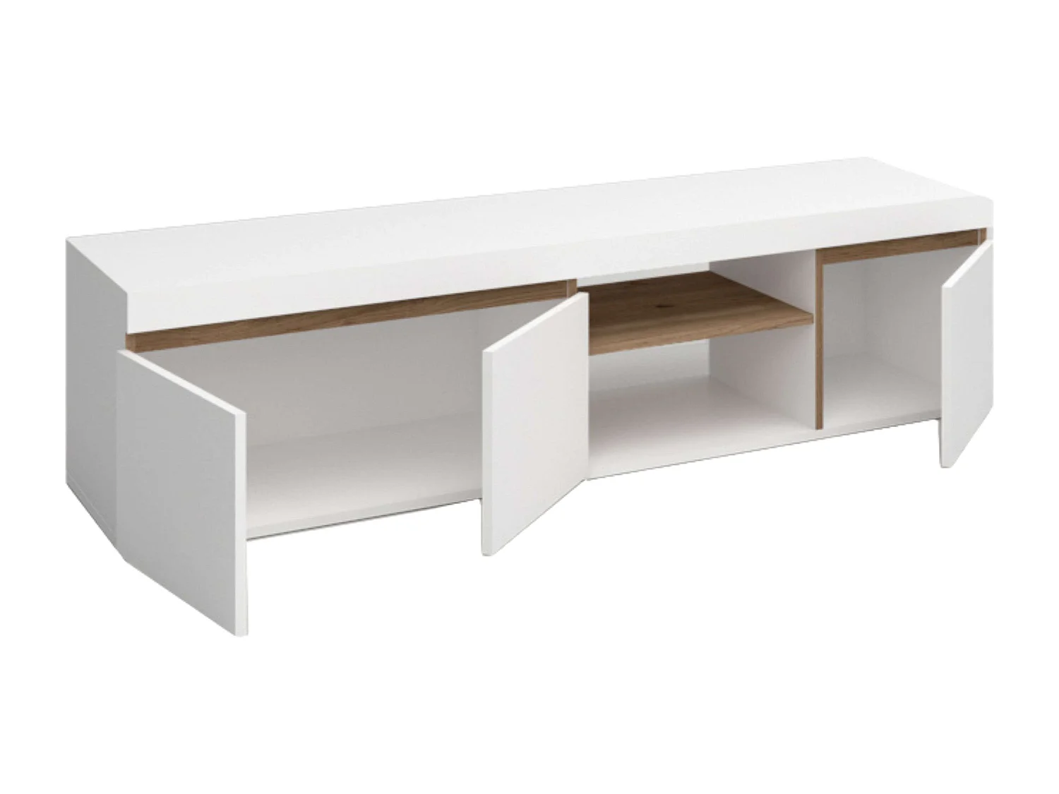 Pack Muebles Salón Comedor Elis Nórdico Blanco Natural con TV y Aparador