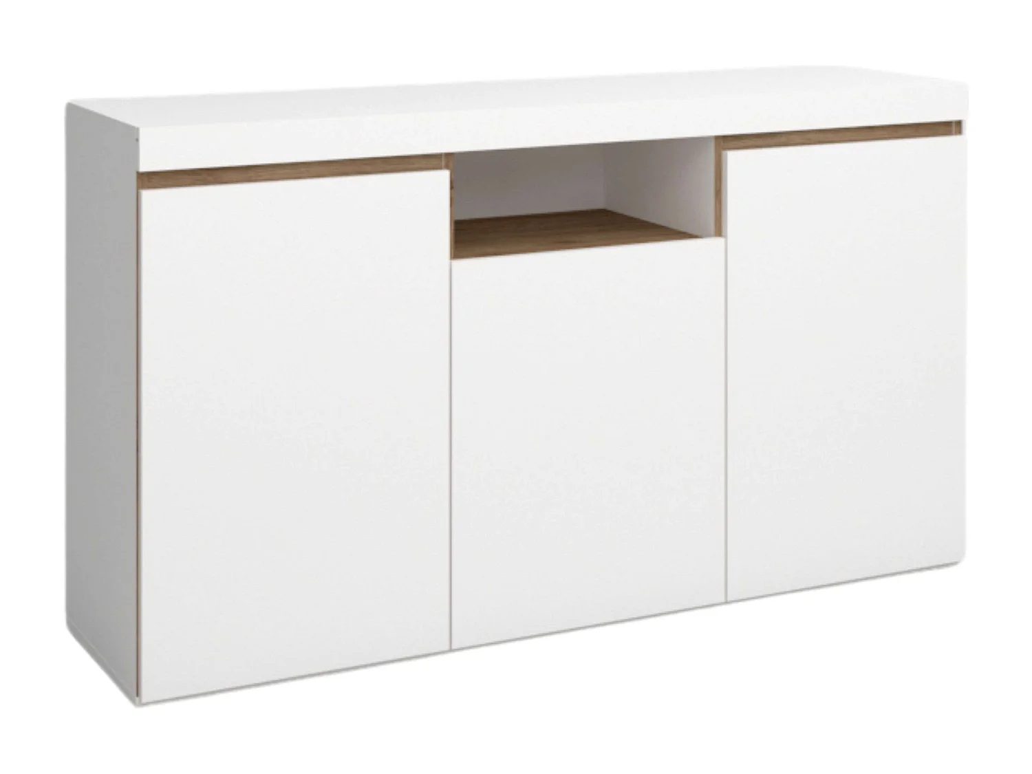 Pack Muebles Salón Comedor Elis Nórdico Blanco Natural con TV y Aparador