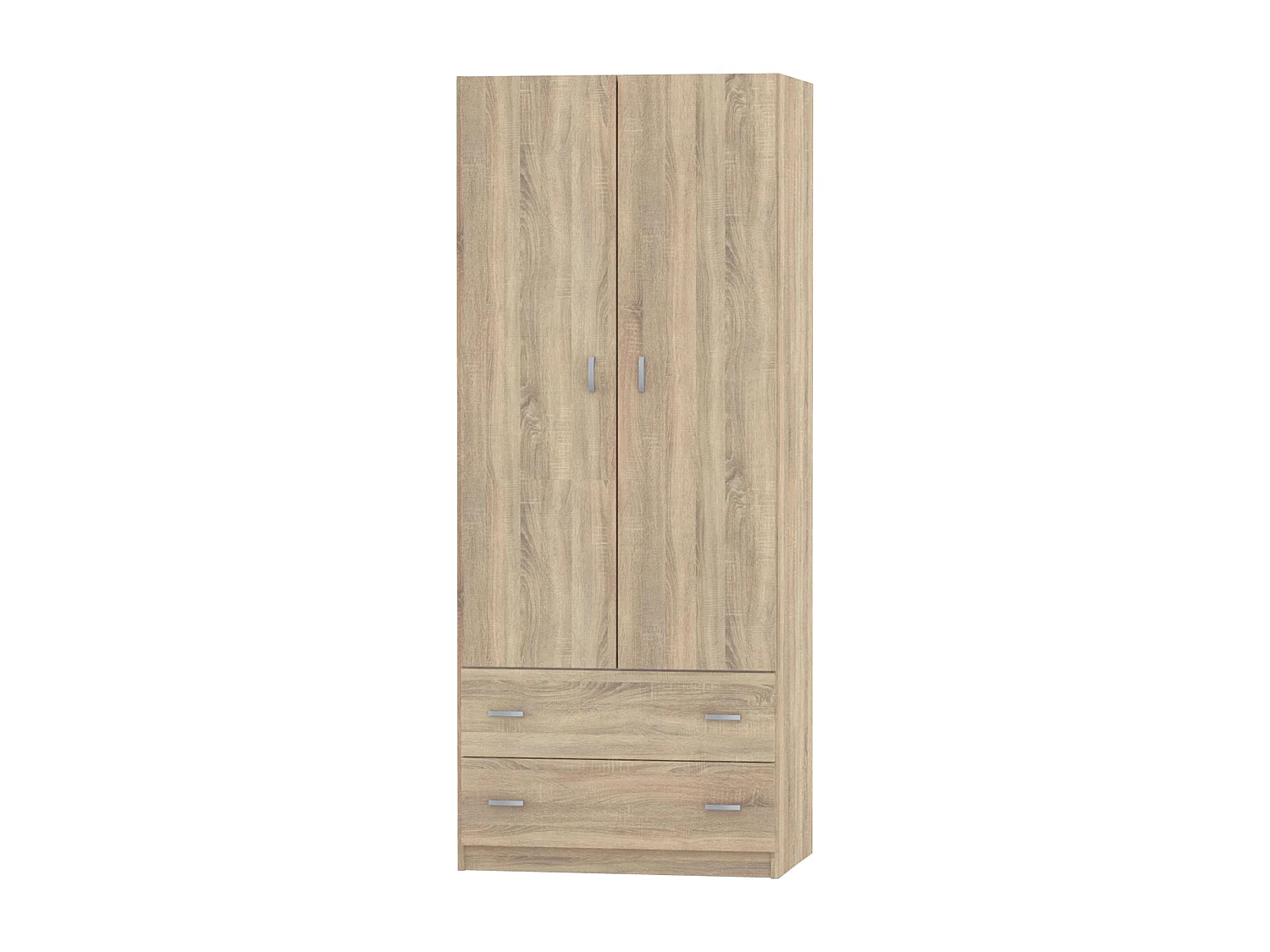 Armario Juvenil Turín 2 Blanco Brillo o Roble Cambrian 74x180 cm