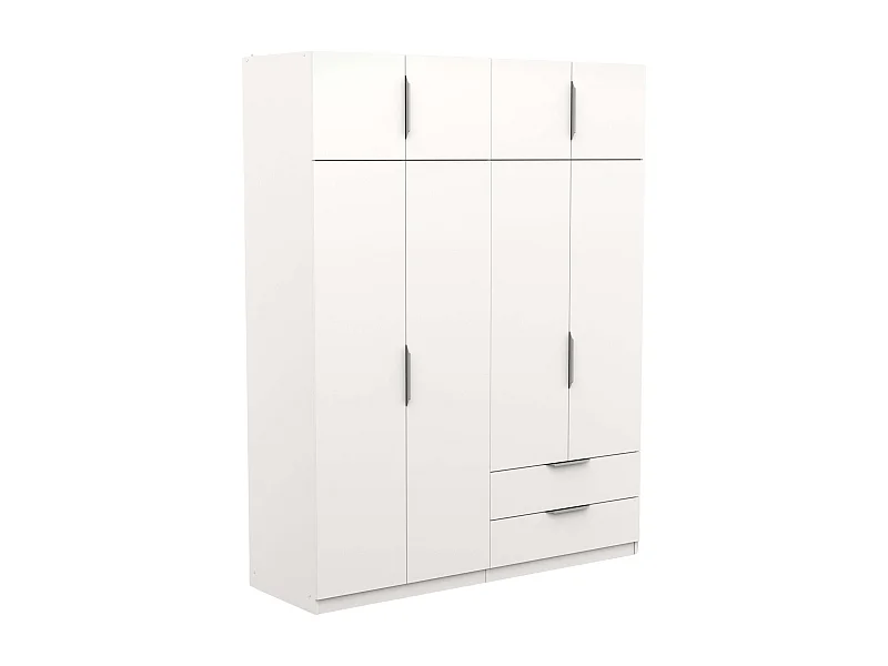 Armario Dormitorio Ghost 8 Puertas 2 Cajones Blanco/Roble 203x158x51 cm