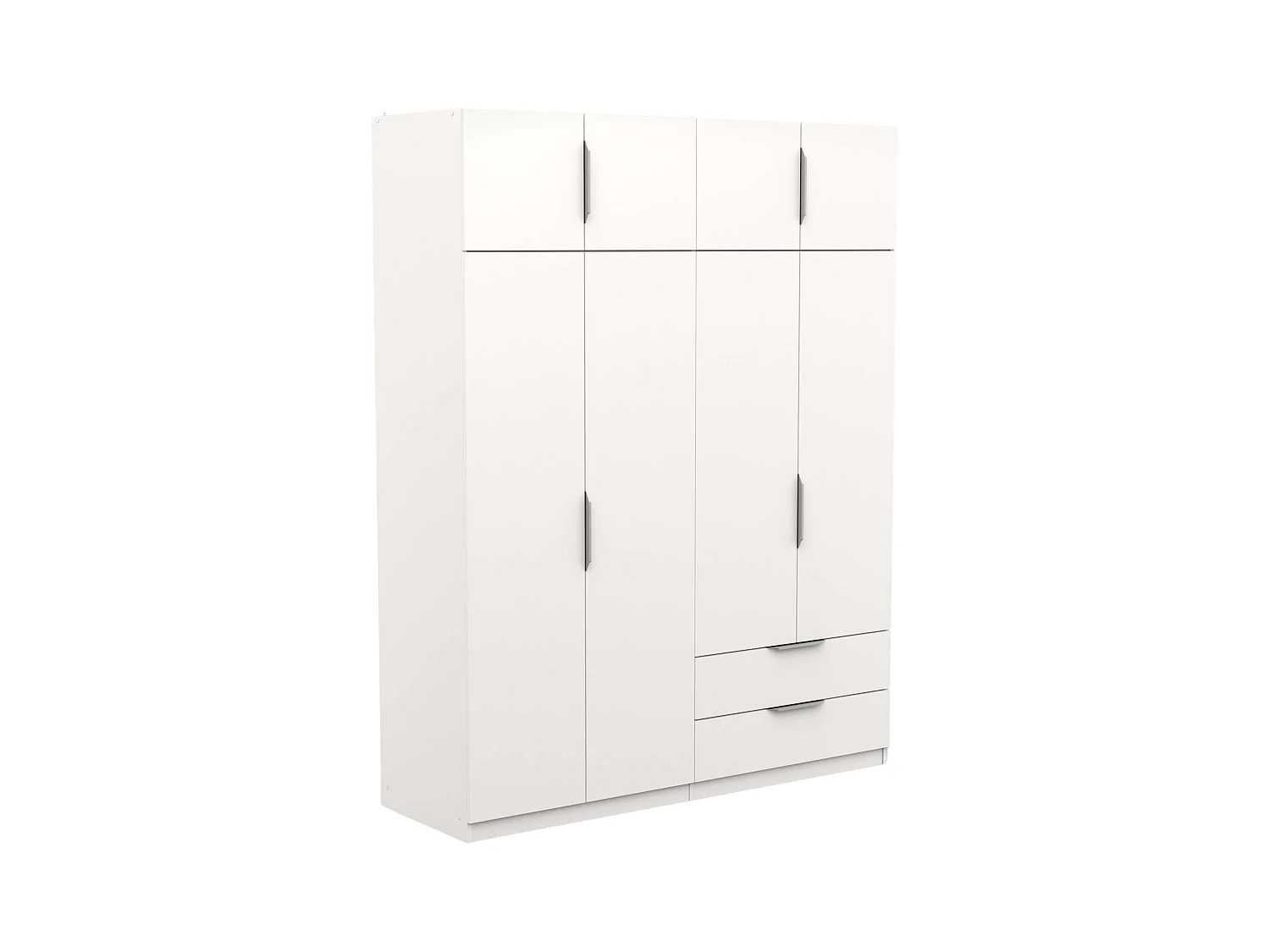 Armario Dormitorio Ghost 8 Puertas 2 Cajones Blanco/Roble 203x158x51 cm