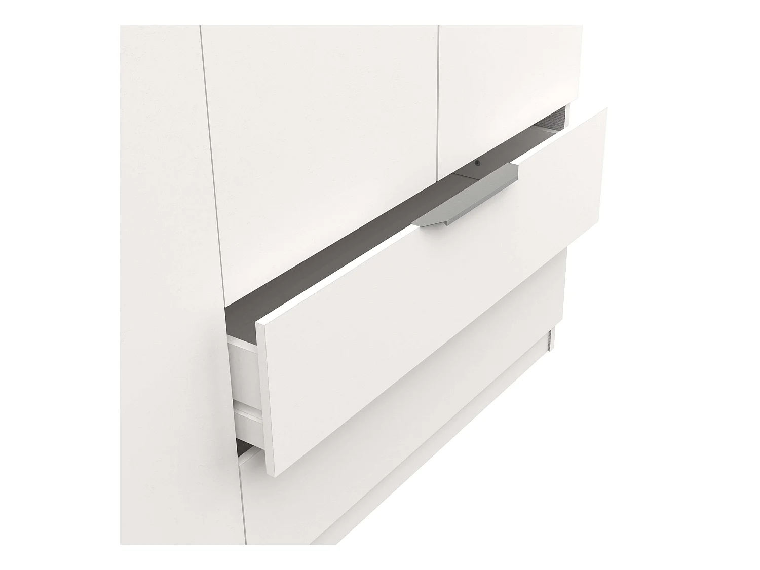 Armario Dormitorio Ghost 8 Puertas 2 Cajones Blanco/Roble 203x158x51 cm