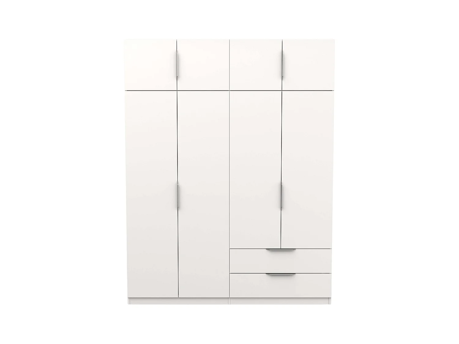 Armario Dormitorio Ghost 8 Puertas 2 Cajones Blanco/Roble 203x158x51 cm