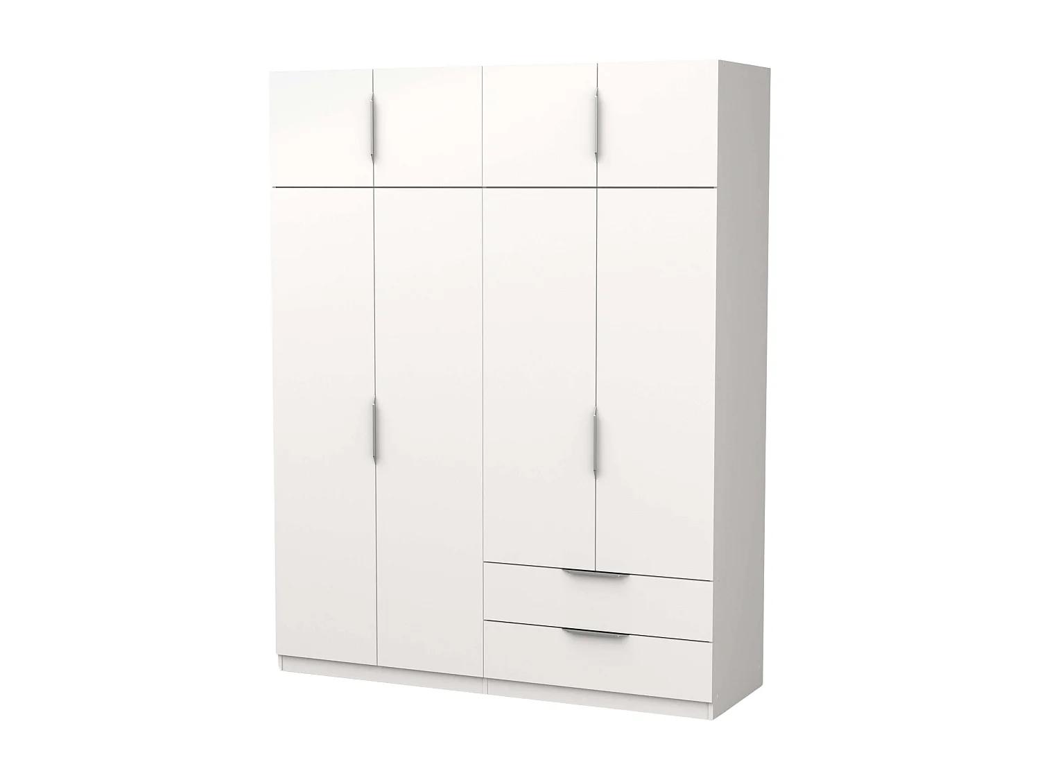 Armario Dormitorio Ghost 8 Puertas 2 Cajones Blanco/Roble 203x158x51 cm