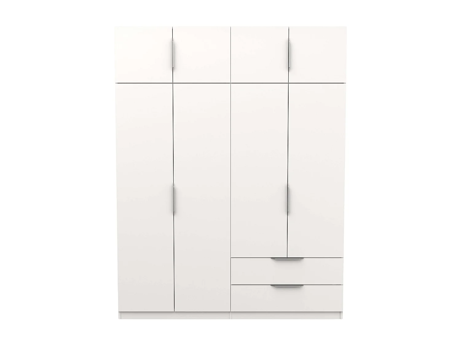 Armario Dormitorio Ghost 8 Puertas 2 Cajones Blanco/Roble 203x158x51 cm