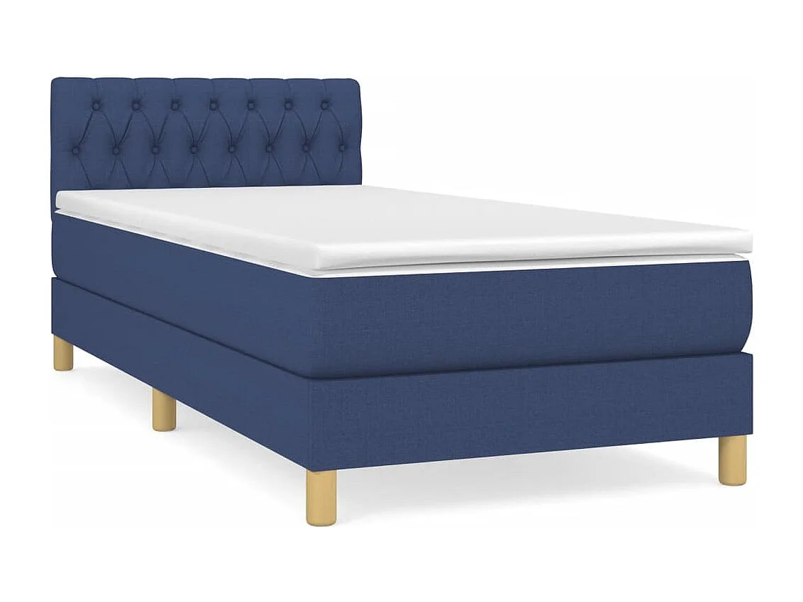 Cama de solteiro | Cama de adulto | Cama com molas/colchão 90x190cm tecido azul SHL960360