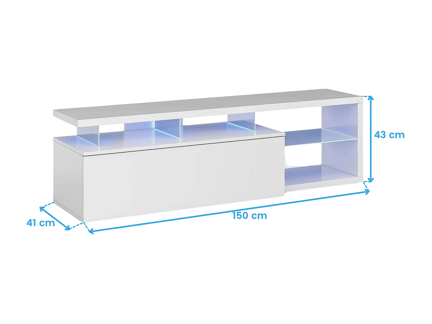 Pack Muebles Salón Santorini: Mesa TV, 2 Estanterías, Mesa Centro Elevable