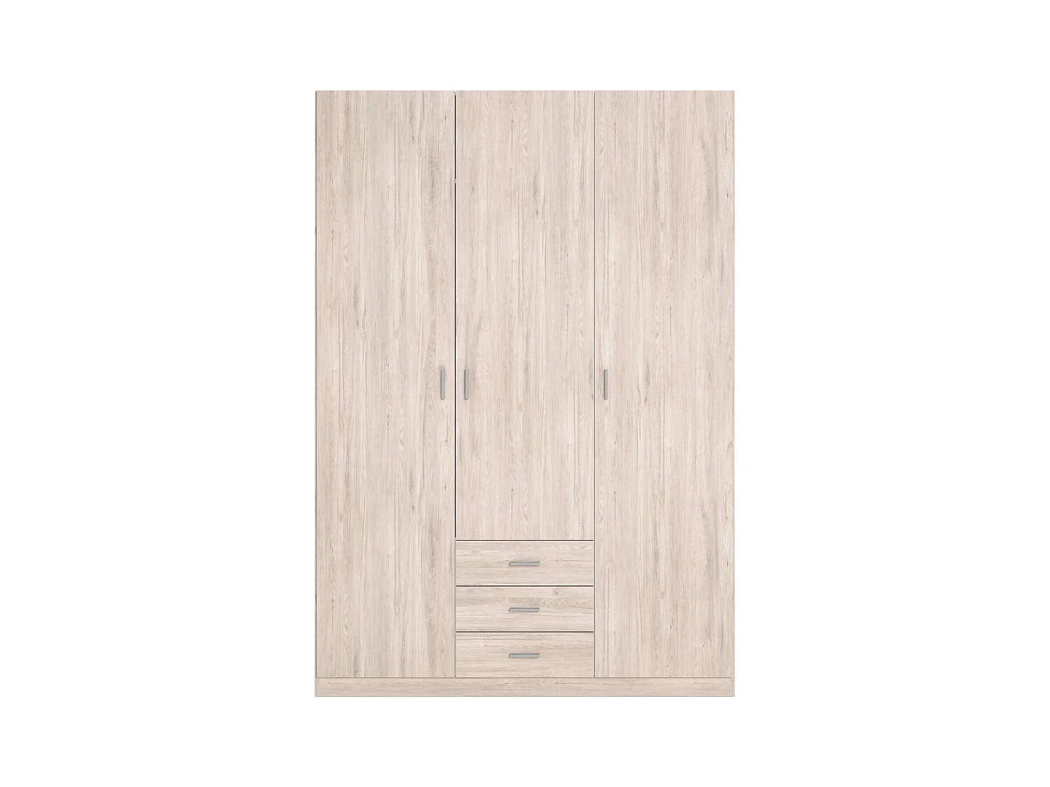 Armario ropero Roma 3 puertas 3 cajones color sahara 150x215 cm