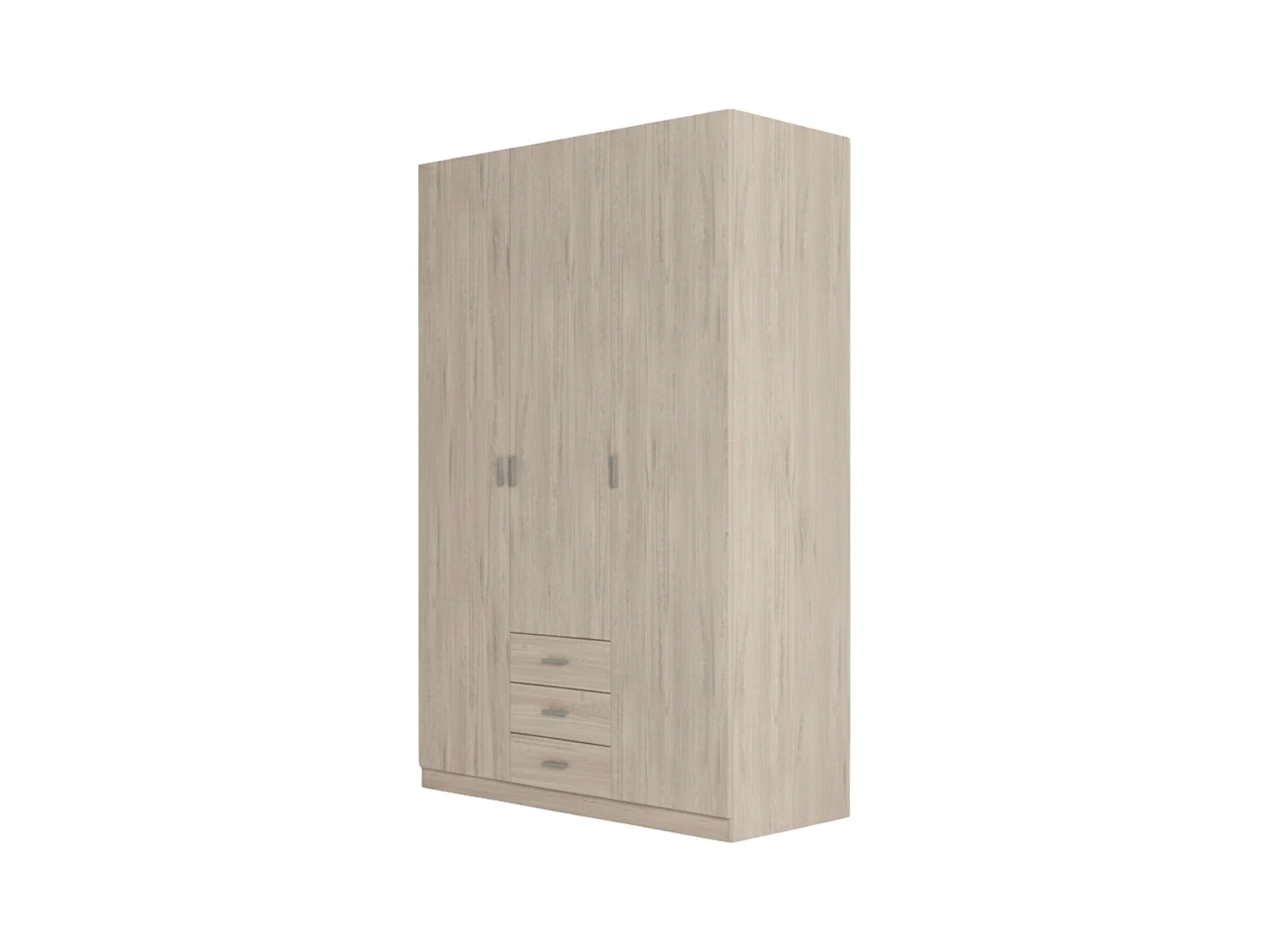 Armario ropero Roma 3 puertas 3 cajones color sahara 150x215 cm
