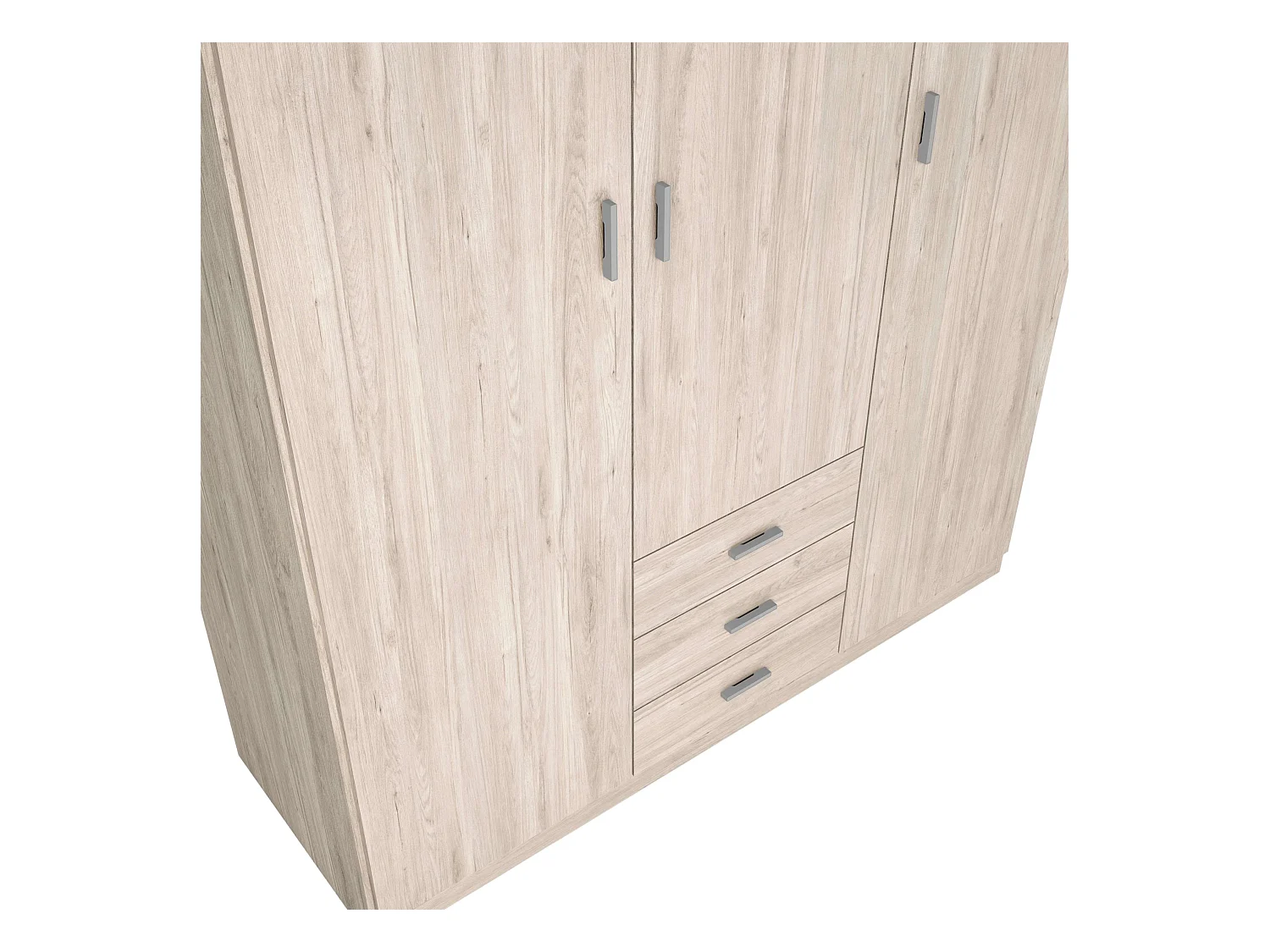 Armario ropero Roma 3 puertas 3 cajones color sahara 150x215 cm