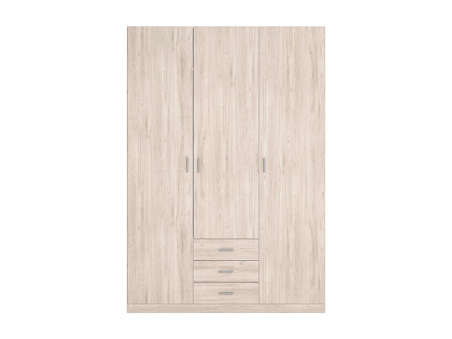 Armario ropero Roma 3 puertas 3 cajones color sahara 150x215 cm