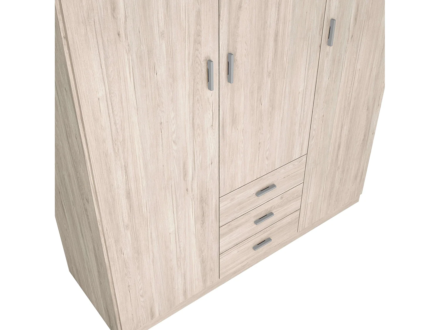 Armario ropero Roma 3 puertas 3 cajones color sahara 150x215 cm