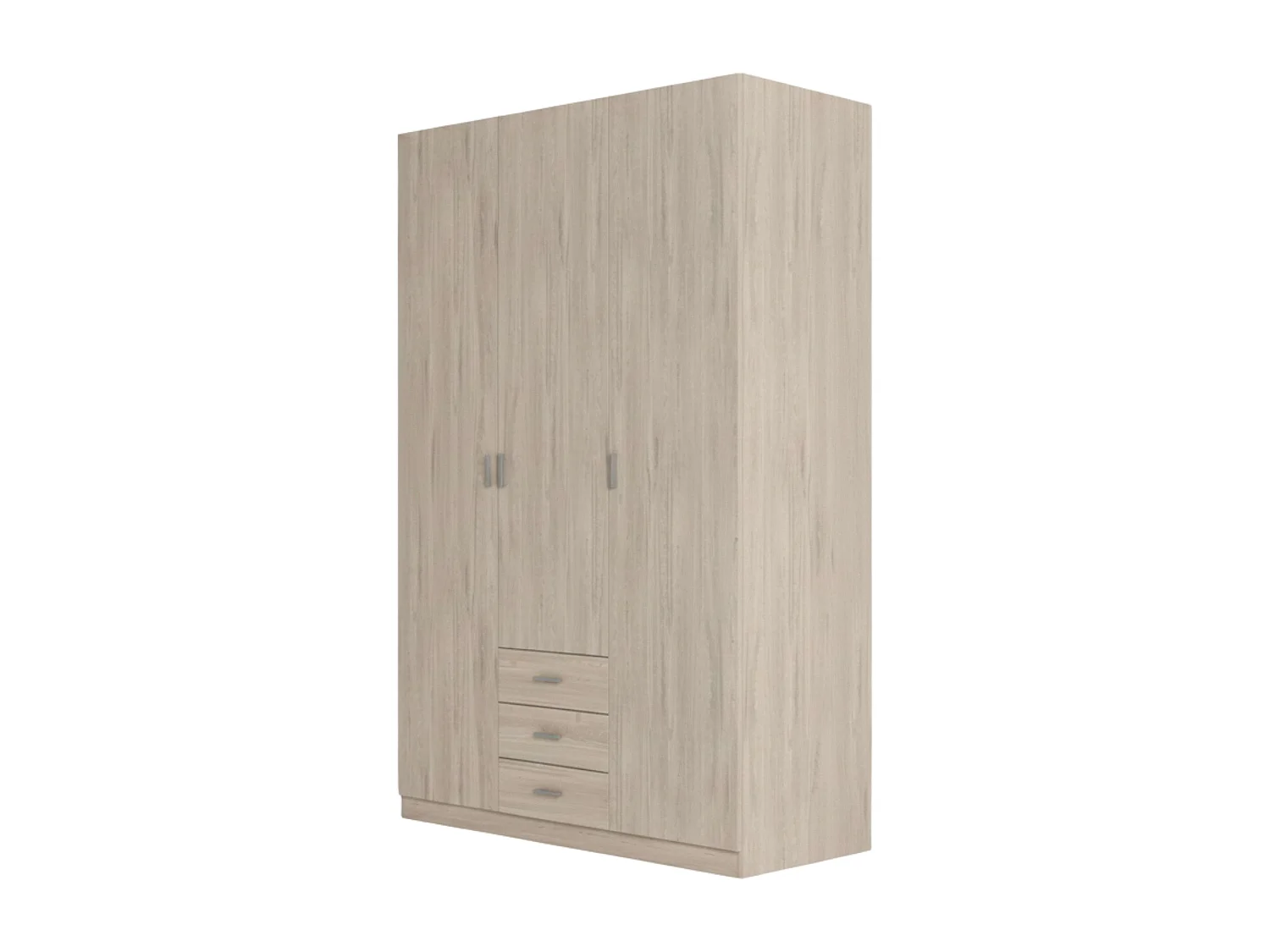 Armario ropero Roma 3 puertas 3 cajones color sahara 150x215 cm